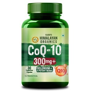 Vlado’s Himalayan Organics Coenzyme Q10 300mg with Selenium & 5 Herbs | High Absorption CoQ10 for Men & Women – 30 Veg Capsules