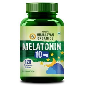 Vlado's Himalayan Organics Melatonin 10 MG Healthy Sleep Cycle | Helps Stress & Anxiety Relief | Improve Concentration | Non-Habit Forming (120 Tablets)