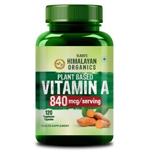 Vlado’s Himalayan Organics Plant-Based Vitamin A Supplement Supports Healthy Eye Sight | Natural Anti-Oxidant (120 Capsules)