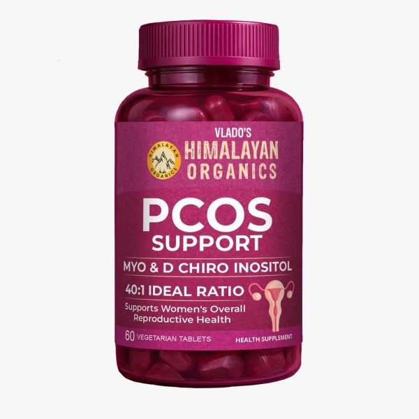 Vlados Himalayan Organics PCOS Supplement 40:1 Ratio 2000mg D-Chiro-Inositol 60 Veg Tablets