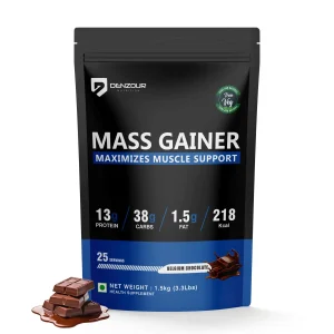 Denzour Nutrition Belgian Chocolate Mass Gainer 1.5kg High-Calorie Protein Powder