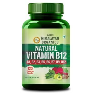 Vlado's Himalayan Organics Natural Vitamin B12 Supplement | B1,B2,B3,B5,B6,B7,B9,Moringa| Boost Energy Level | Good For Digestion And Nerve Health | Glowing Skin For Men & Women - 120 Vegetarian Capsules