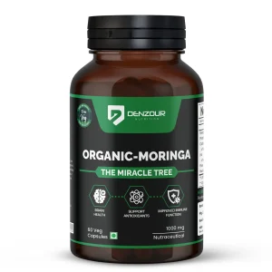 Denzour Nutrition Organic Moringa Capsules 1000mg Brain Health Support 60 Count