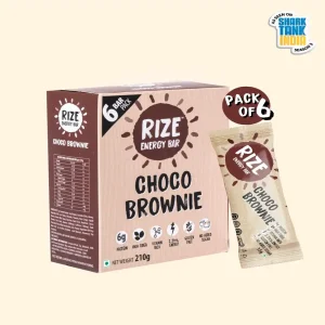 RizeBar Choco Brownie High Protein Caffeinated Energy Bars Zero Sugar Pack of 6 on Fitbee India