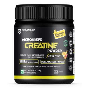 Denzour Nutrition Pure Micronised Creatine Monohydrate Fruit Punch 122g Scoop