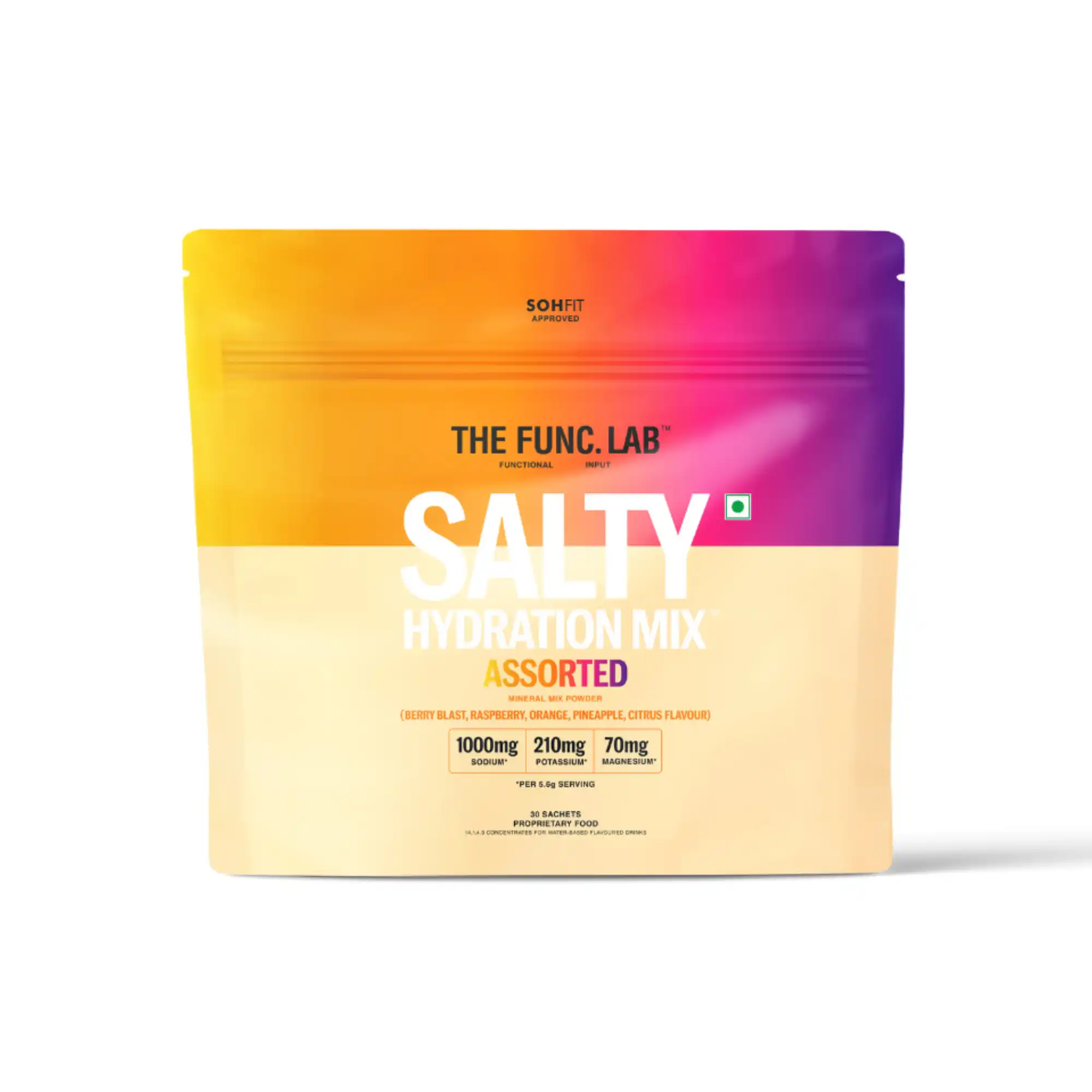 The Func. Lab Daily Electrolytes - Assorted | 30 Sachets | Instant Hydration Powder with Sodium, Potassium, Magnesium | Sugar-Free, No Preservatives | Instant Energy, Performance & Recovery Drink