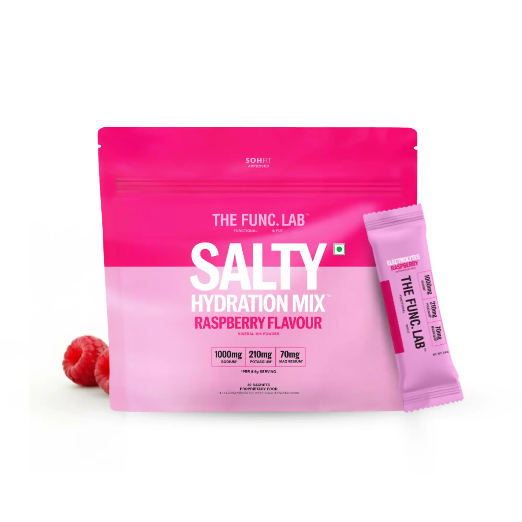 The Func. Lab Daily Electrolytes Salty Raspberry 30 Sachets Instant Hydration Powder