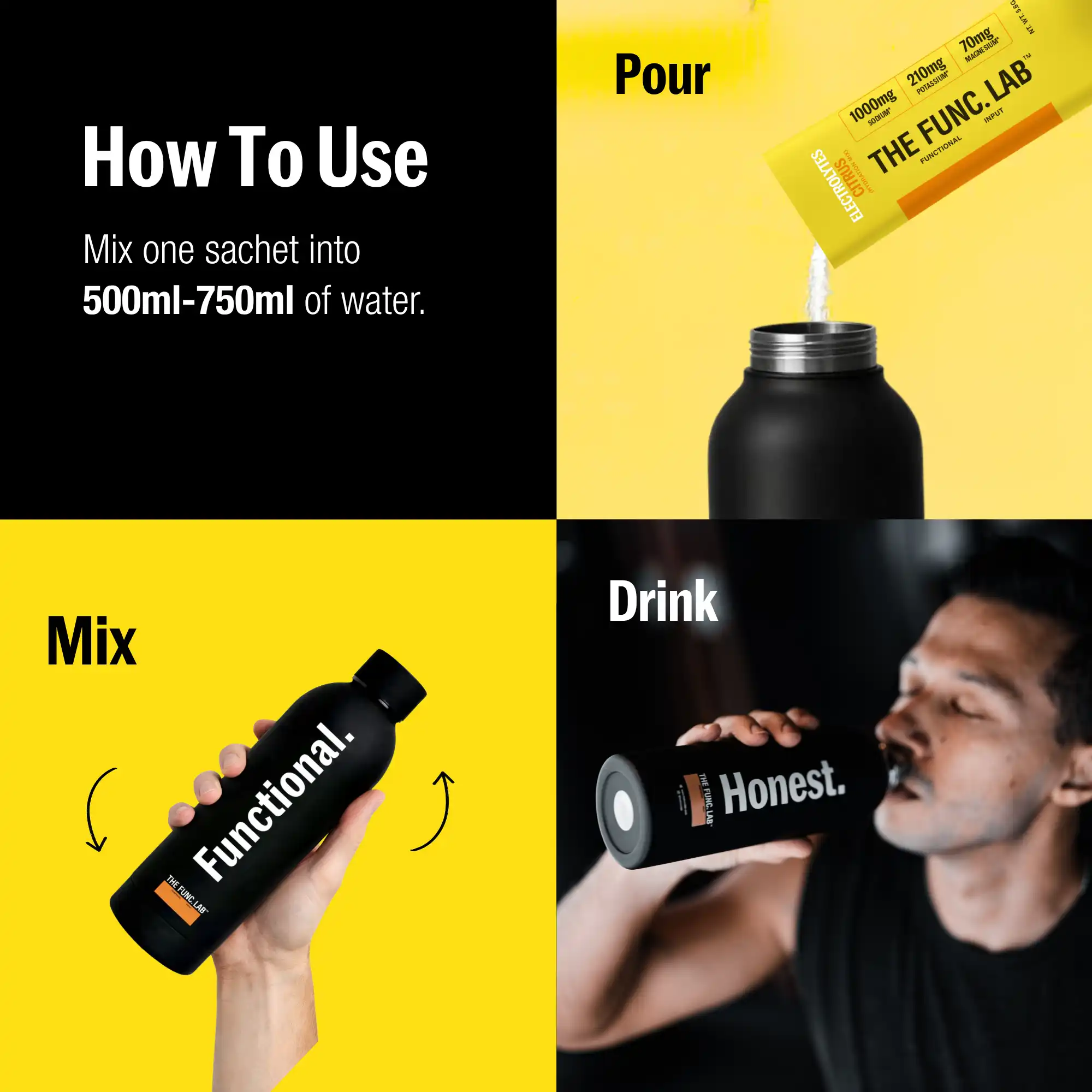 The Func. Lab Daily Electrolytes Salty Pineapple Flavor 15 Sachets Hydration Powder