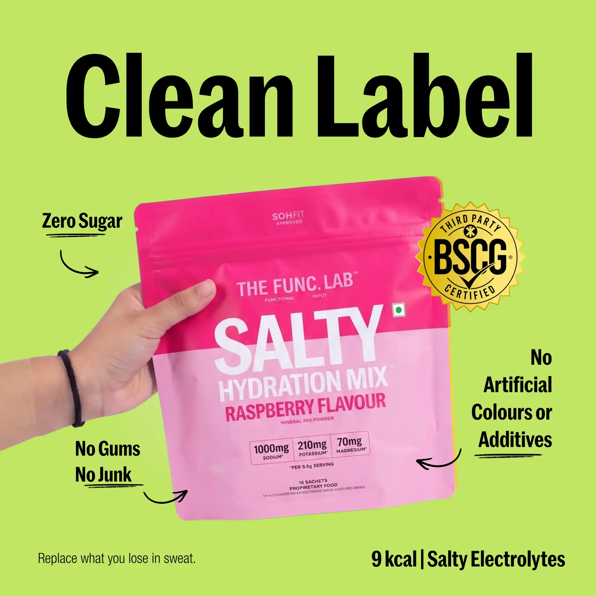 The Func. Lab Daily Electrolytes Salty Raspberry 30 Sachets Hydration Powder