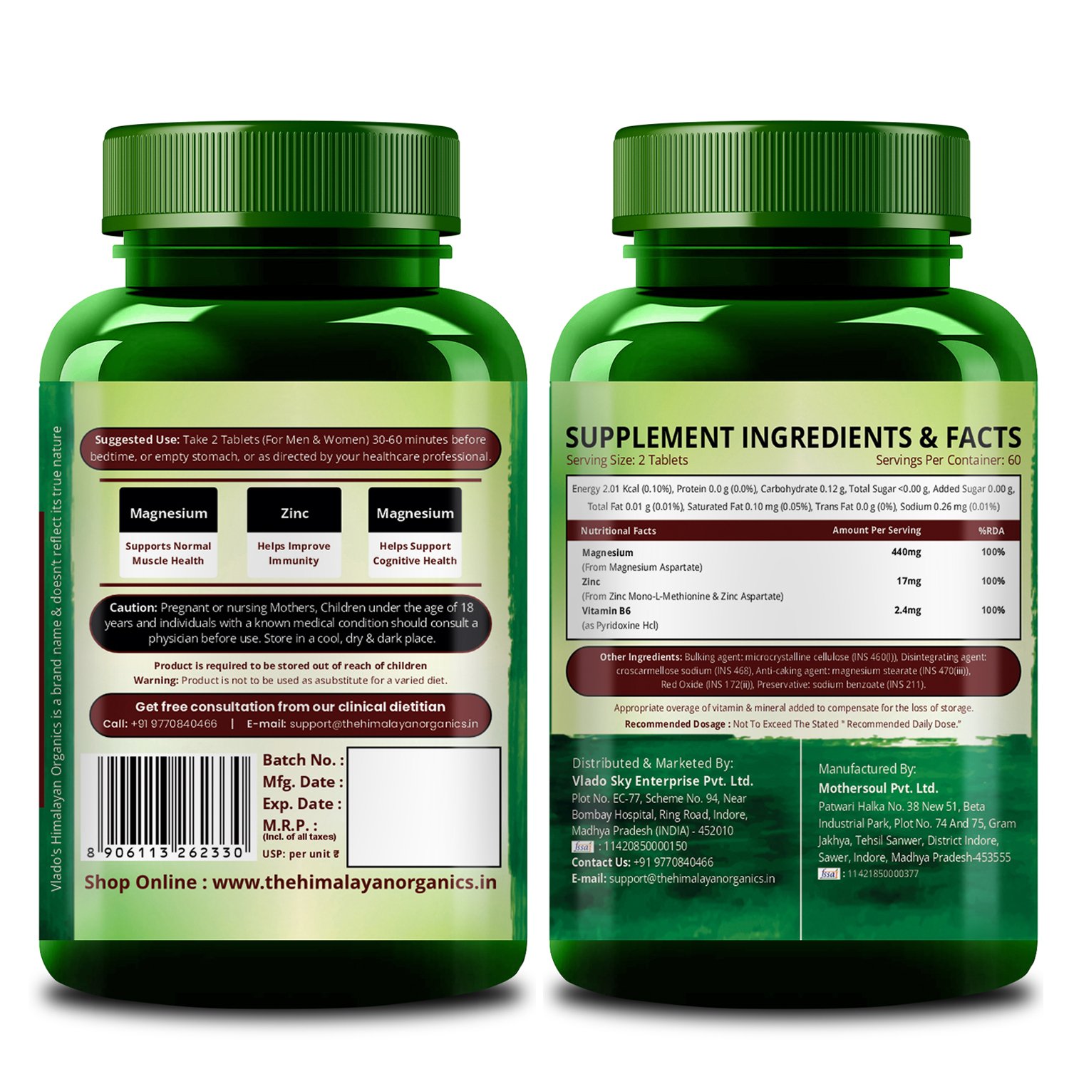 Vlado’s Himalayan Organics ZMA Nighttime Recovery Tablets for Men & Women on Fitbee India