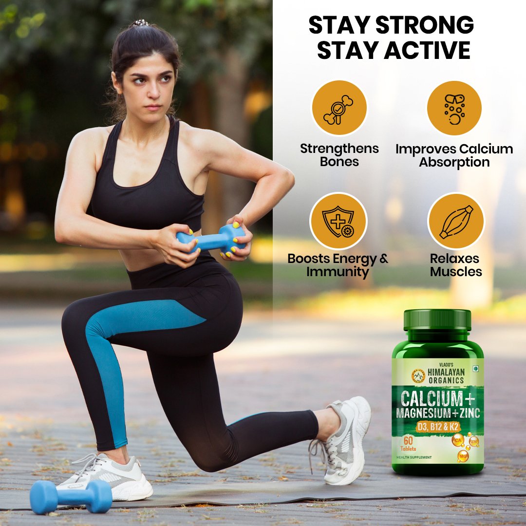 Vlado’s Himalayan Organics Calcium Magnesium Zinc Vitamin D3 Tablets for Bone Health on Fitbee India