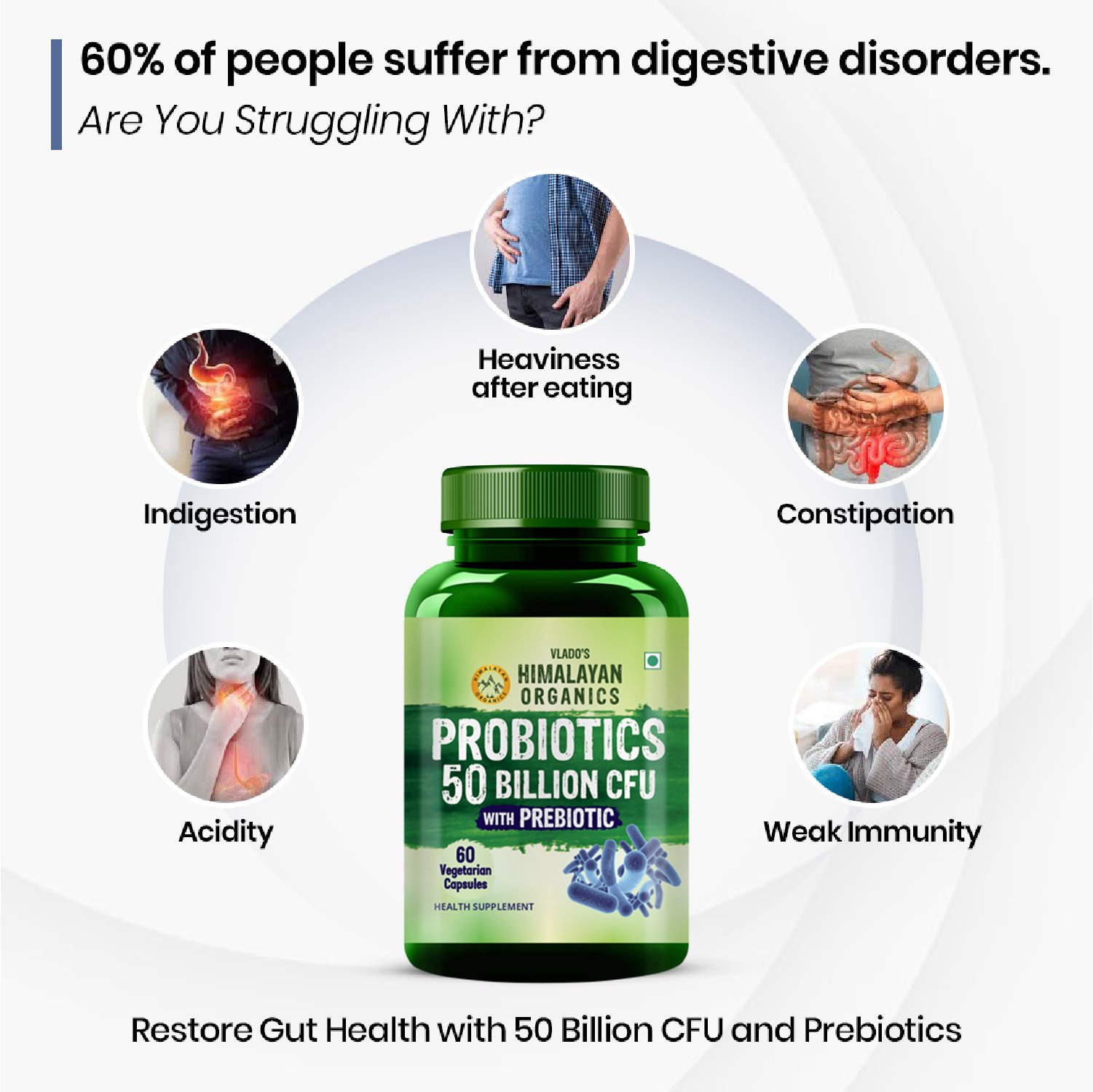 Vlados Himalayan Organics Probiotics 50 Billion CFU 20 Strain Capsules