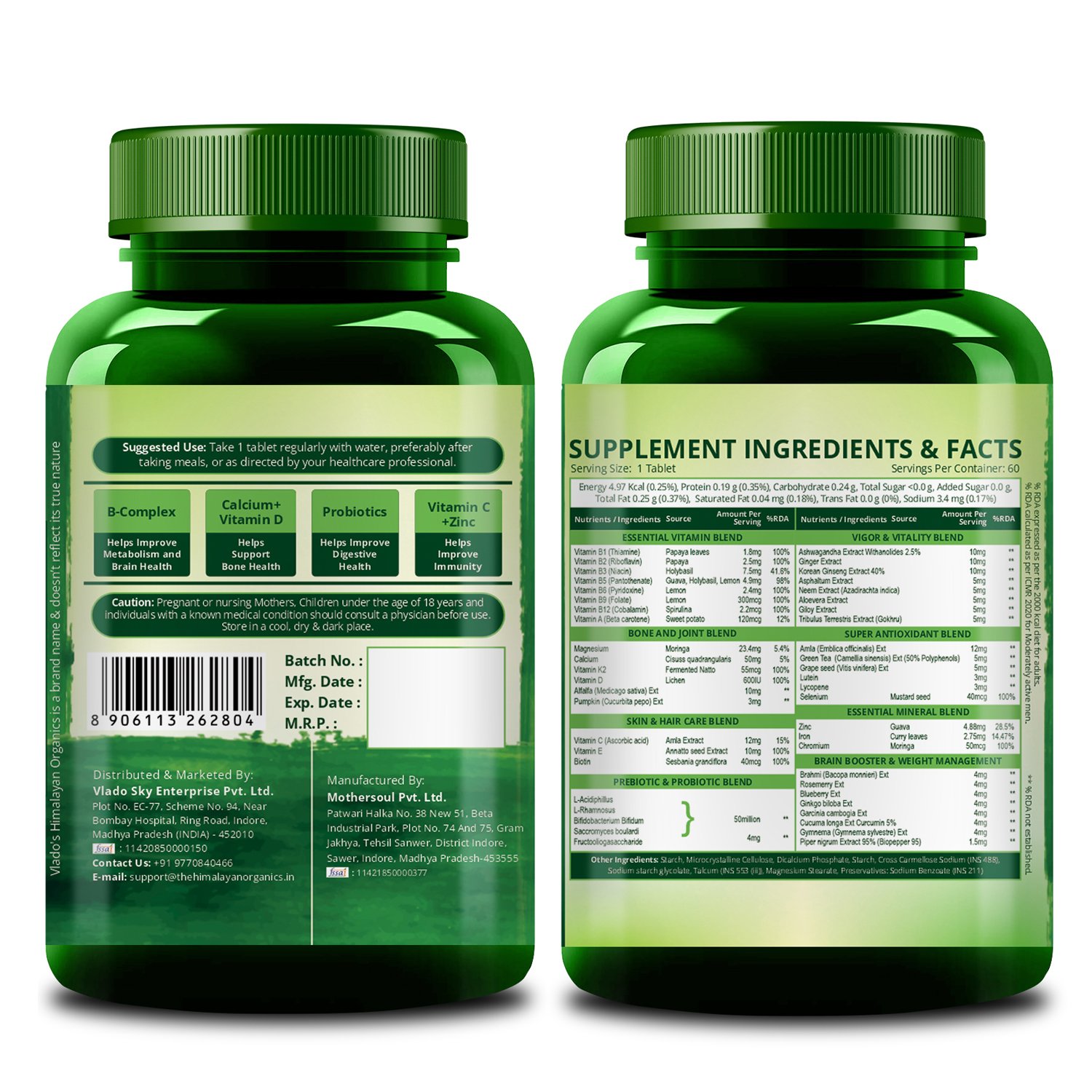Vlado’s Himalayan Organics Multivitamin 60 Ingredients Tablets for Men & Women on Fitbee India