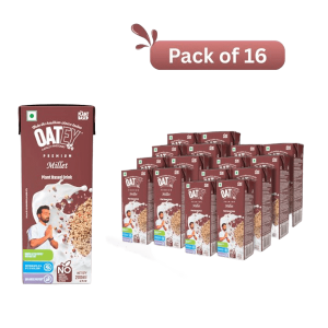 Oatey Premium Millet Milk Pack of 16 (3.2 L) | Plant-Based, Vegan & Dairy-Free Family Drink India | Unsweetened, Gluten-Free & Nut-Free Millet Beverage