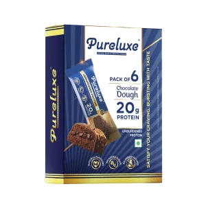 Pureluxe Nutrition Chocolate Dough Protein Bar Pack of 6 Bars