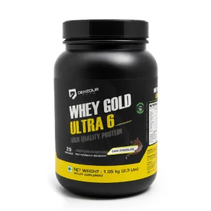 Denzour Nutrition Whey Gold Ultra 6 Protein Powder Dark Chocolate 1.05kg Canister