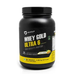 Denzour Nutrition Whey Gold Ultra 6 Protein Powder Frooti Mango 1.05kg Can