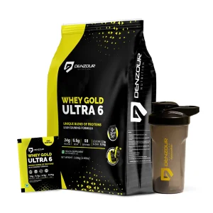 Denzour Nutrition Whey Gold Ultra 6 Protein Powder Mango Blast 2.08kg Shaker Included