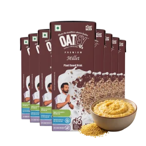 Oatey Premium Millet Milk Pack of 8 (1.6 L) | Plant-Based, Vegan & Dairy-Free Family Drink India | Unsweetened, Gluten-Free & Nut-Free Millet Beverage
