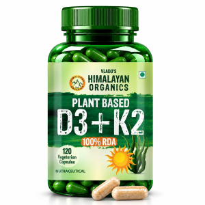 Vlado’s Himalayan Organics Vitamin D3 Lichen K2 MK - 7 600 IU Bone Strength Capsules