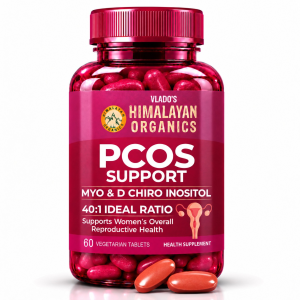 Vlado’s Himalayan Organics PCOS Supplement For Women 40:1 Ratio 2000mg to 50mg D-Chiro-Inositol | Balance Hormonal Levels - 60 Veg Tablets
