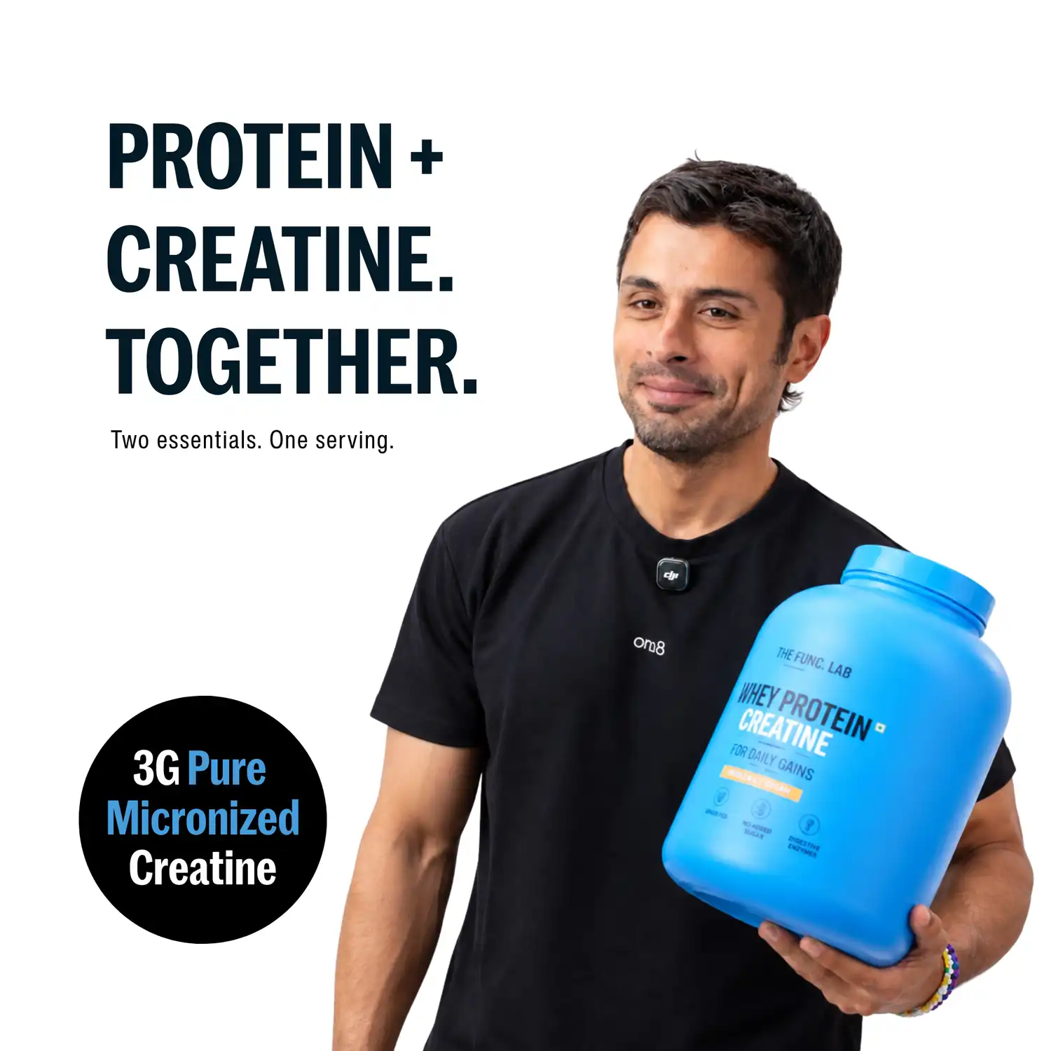 The Func. Lab CreaProtein Whey Protein Isolate Unflavoured 500 g | Premium 30g Whey Isolate + 3g Creatine Per Serving, 6.66g BCAAs & Zero Sugar - Image 5