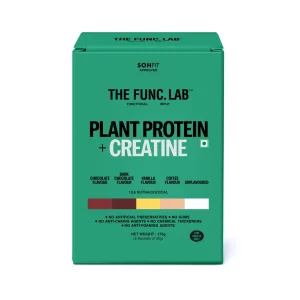 The Func. Lab CreaProtein Plant Protein Assorted Travel Pack 175 g (5 x 35g Sachets) | 25–30g Plant Protein + 3g Creatine Per Sachet, 5 Flavours & Zero Sugar