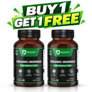 Denzour Nutrition Organic Moringa Capsules 1000mg Brain Health Support 60 Count