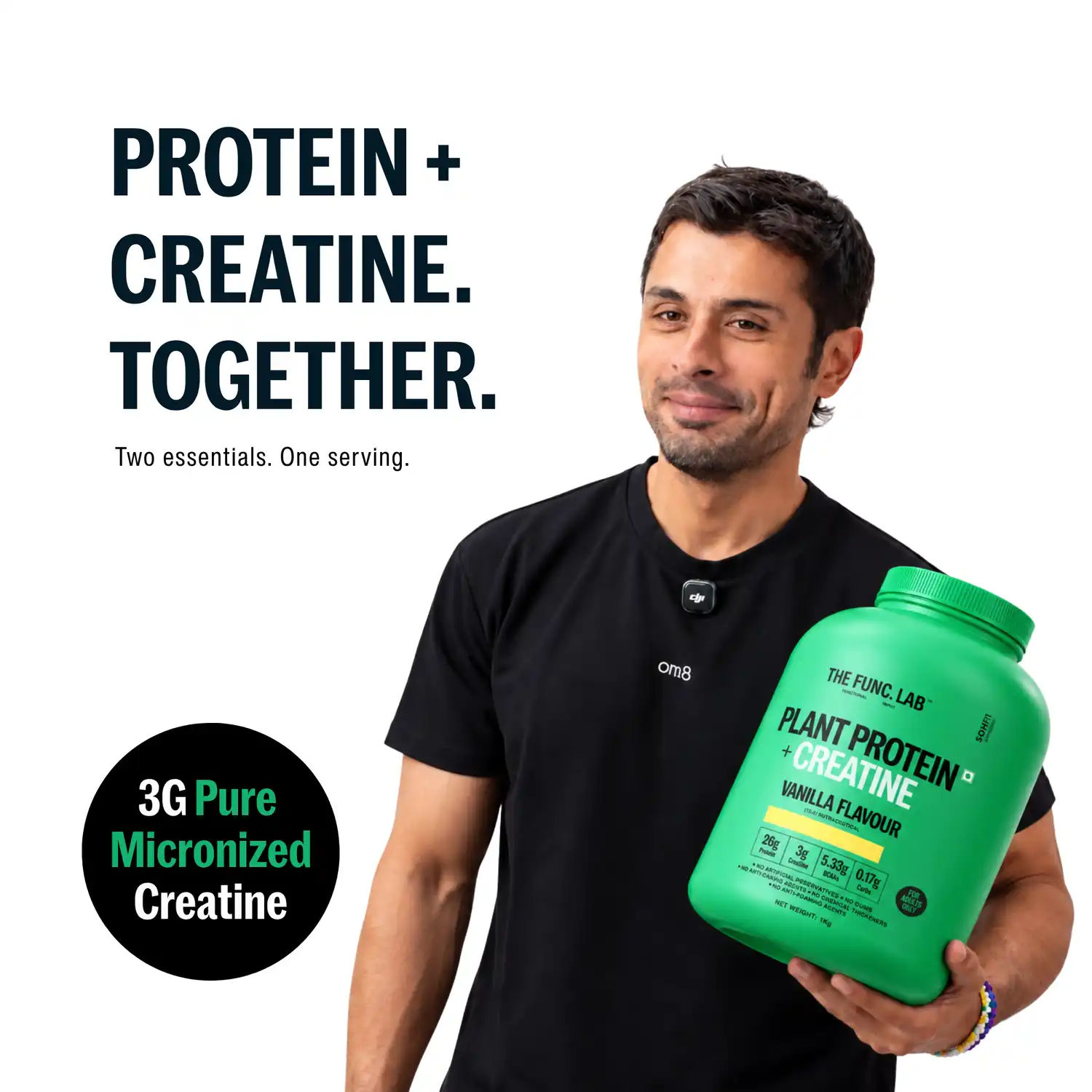 The Func. Lab CreaProtein Plant Protein Powder Chocolate 500 g | Premium 25g Plant Protein + 3g Creatine Per Serving, Real Cocoa, Himalayan Pink Salt & Zero Sugar - Image 6