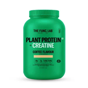 The Func. Lab CreaProtein Plant Protein Powder Coffee 500 g | Premium 30g Plant Protein + 3g Creatine Per Serving, Zero Sugar & Digestive Enzymes