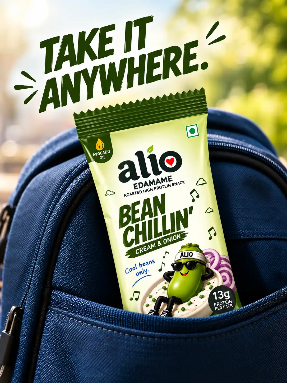 ALIO High Protein Roasted Edamame Cream & Onion 30g Pack