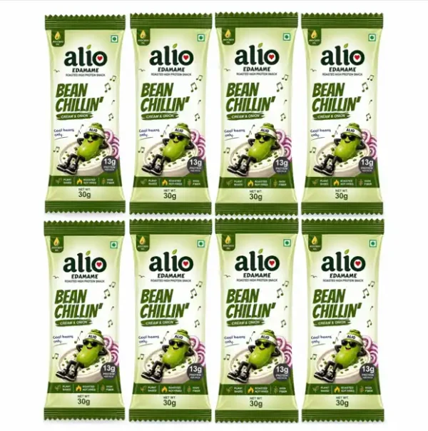 ALIO High Protein Roasted Edamame Cream & Onion 30g Pack of 8