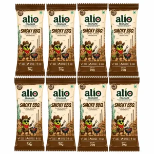 ALIO High Protein Roasted Edamame Smokey BBQ Flavor 30g Snacks Pack of 8